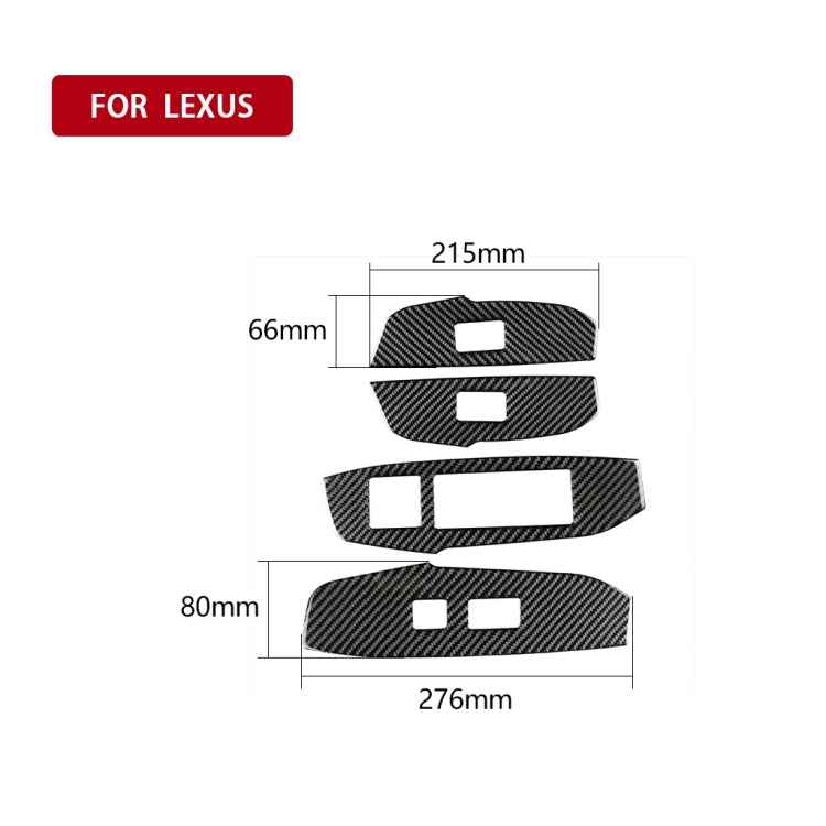 Car Carbon Fiber Window Glass Lift Decorative Sticker for Lexus NX200 / 200t / 300h 2014-2021, Right Drive