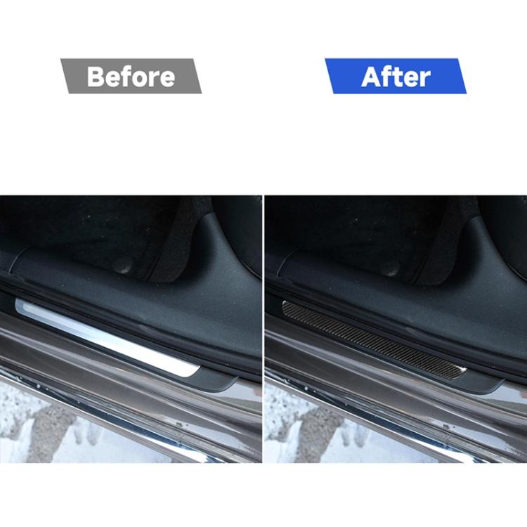 Car Carbon Fiber Threshold Decorative Sticker for Audi A6 S6 C7 A7 S7 4G8 2012-2018, Left and Right Drive Universal, Threshold