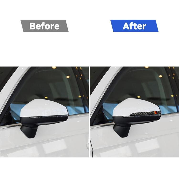 Car Carbon Fiber Rearview Mirror Anti-collision Strip for Audi A6 S6 C7 A7 S7 4G8 2012-2018, Left and Right Drive Universal, Rearview Mirror