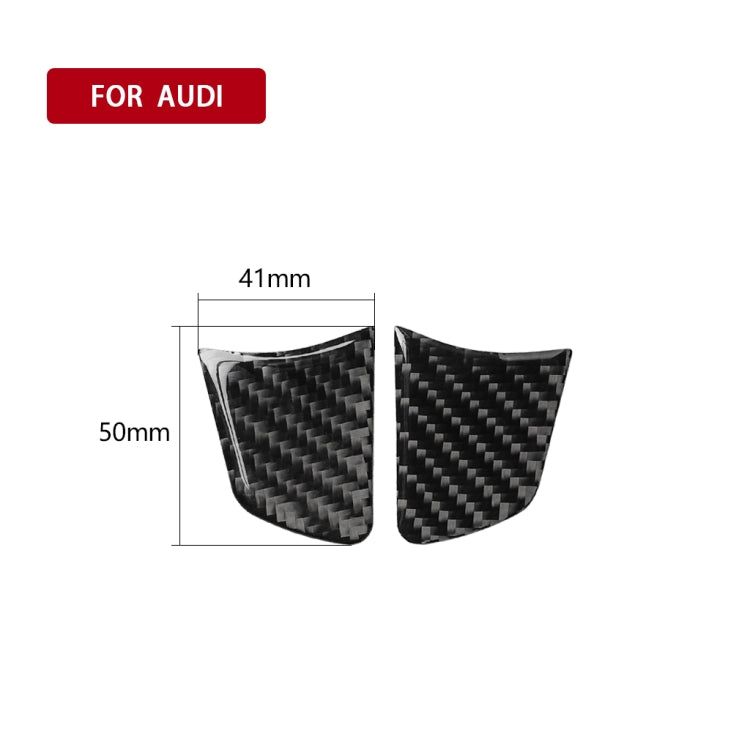 Car Carbon Fiber Steering Wheel Button Decorative Sticker for Audi A6 S6 C7 A7 S7 4G8 2012-2018, Left and Right Drive Universal, Steering Wheel Button