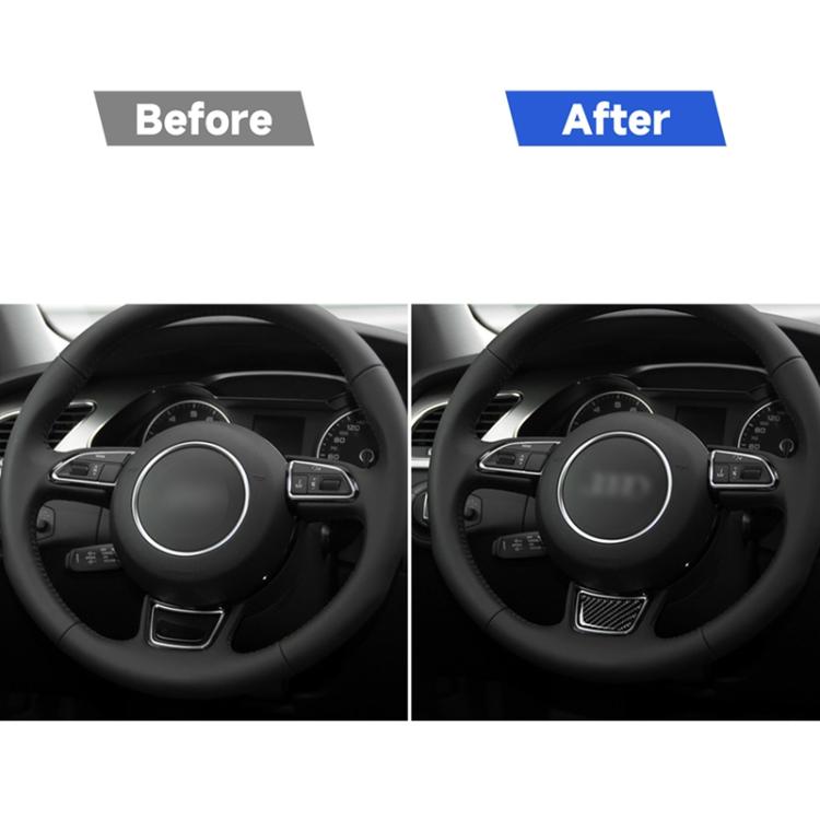 Car Carbon Fiber Steering Wheel Decorative Sticker for Audi A6 S6 C7 A7 S7 4G8 2012-2018, Left and Right Drive Universal, Steering Wheel