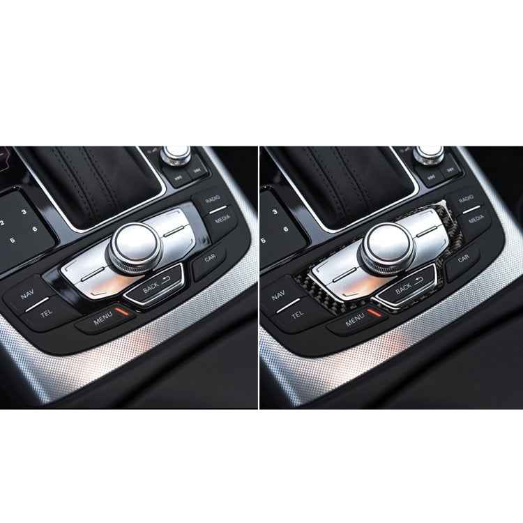 Car Carbon Fiber Multimedia Panel Decorative Sticker for Audi A6 S6 C7 A7 S7 4G8 2012-2018, Left and Right Drive Universal