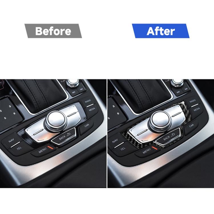 Car Carbon Fiber Multimedia Panel Decorative Sticker for Audi A6 S6 C7 A7 S7 4G8 2012-2018, Left and Right Drive Universal, Multimedia Panel