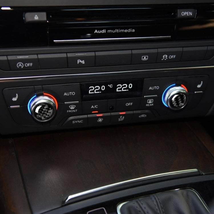 Car Carbon Fiber Air Conditioning Button Decorative Sticker for Audi A6 S6 C7 A7 S7 4G8 2012-2018, Left and Right Drive Universal, Air Conditioning Button