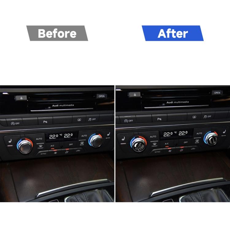 Car Carbon Fiber Air Conditioning Button Decorative Sticker for Audi A6 S6 C7 A7 S7 4G8 2012-2018, Left and Right Drive Universal, Air Conditioning Button