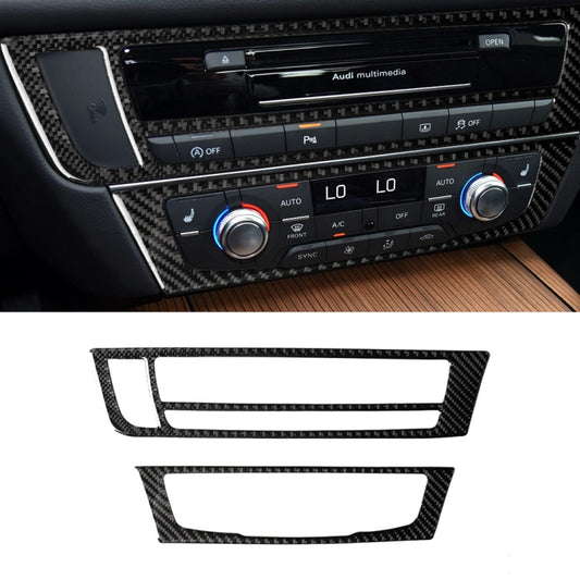 Car Carbon Fiber Air Conditioning CD Panel Decorative Sticker for Audi A6 S6 C7 A7 S7 4G8 2012-2018, Left Drive, Air Conditioning CD Panel, Left Drive