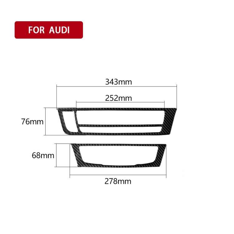 Car Carbon Fiber Air Conditioning CD Panel Decorative Sticker for Audi A6 S6 C7 A7 S7 4G8 2012-2018, Left Drive