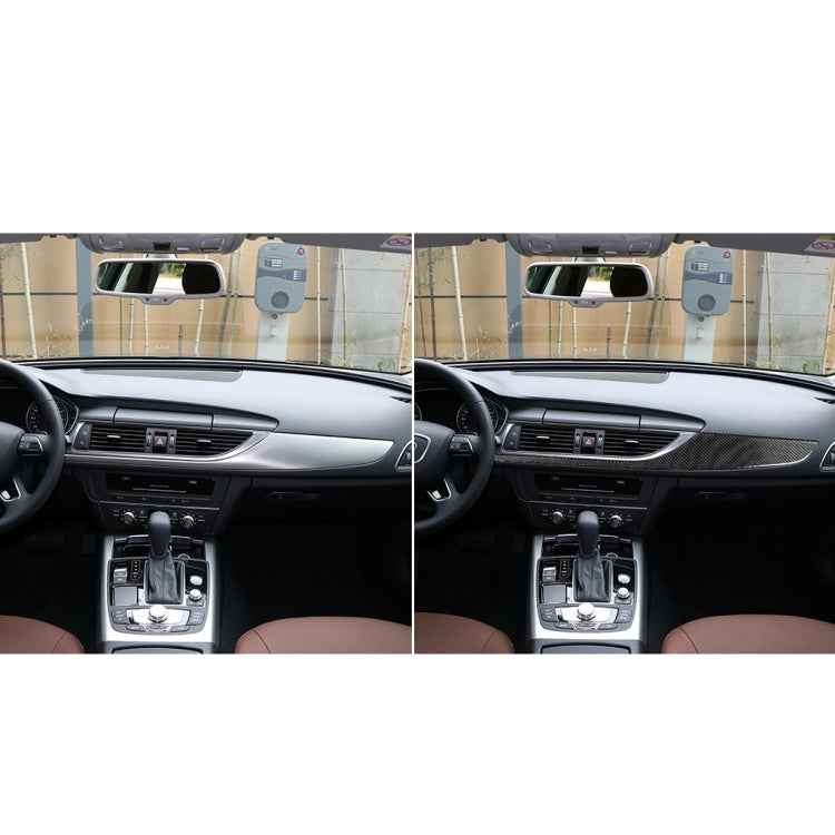 Car Carbon Fiber Dashboard Decorative Strip for Audi A6 S6 C7 A7 S7 4G8 2012-2018, Left Drive
