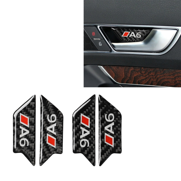 Car Carbon Fiber Door Bowl Anti-scratch Sticker for Audi A6 2005-2011, Left and Right Drive Universal, Door Bowl
