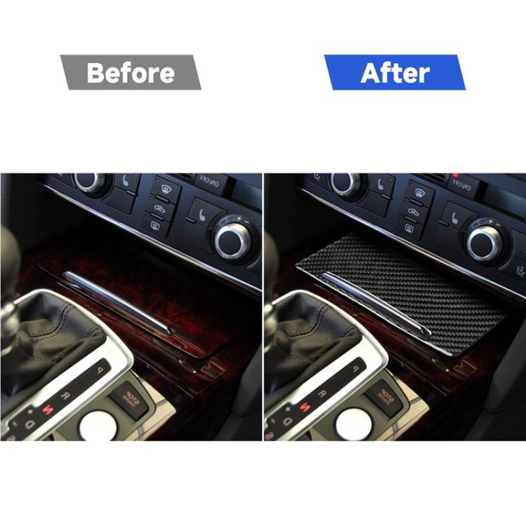 Car Carbon Fiber Storage Cover Decorative Sticker for Audi A6 2005-2011, Right Drive, Storage Cover, Right Drive