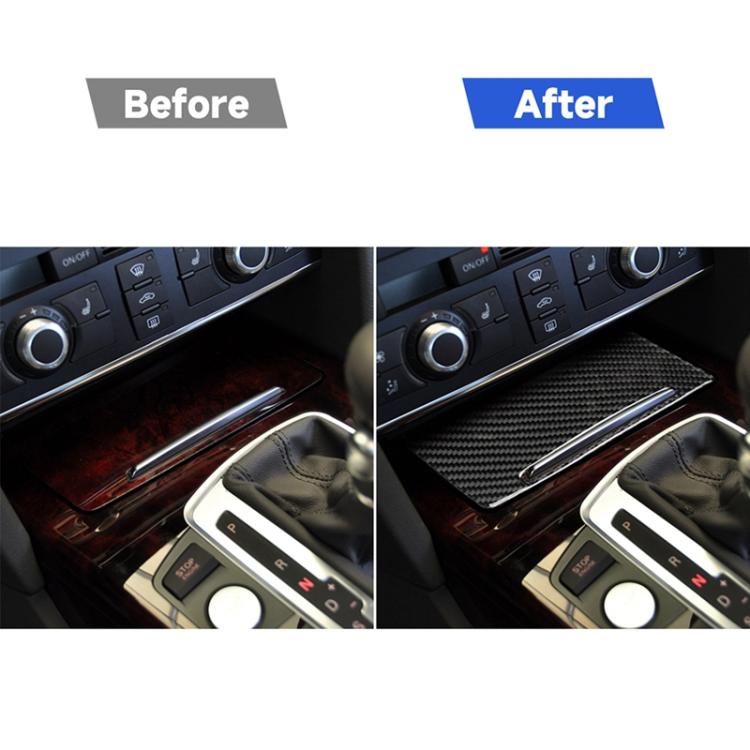 Car Carbon Fiber Storage Cover Decorative Sticker for Audi A6 2005-2011, Left Drive, Storage Cover, Left Drive