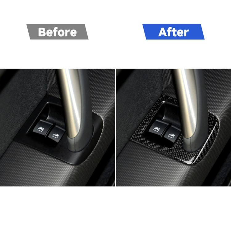 Car Carbon Fiber Glass Lifter Panel Decorative Sticker for Audi TT 8n 8J MK123 TTRS 2008-2014, Left Drive, Glass Lifter , Left Drive