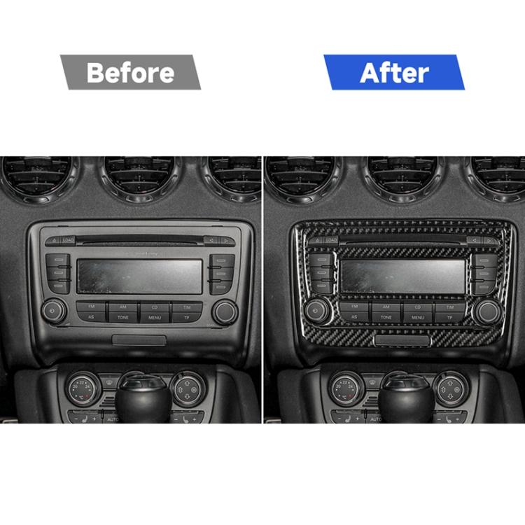 Car Carbon Fiber Air Conditioning CD Panel Decorative Sticker for Audi TT 8n 8J MK123 TTRS 2008-2014, Left and Right Drive Universal, B Style, Air Conditioning CD Panel B