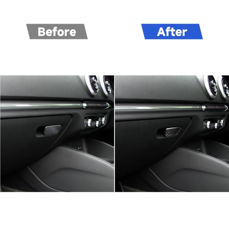 Car Carbon Fiber Passenger Seat Hand Box Switch Decorative Sticker for Audi A3 / 8V 2014-2019, Right Drive, Hand Box Switch, Right Drive