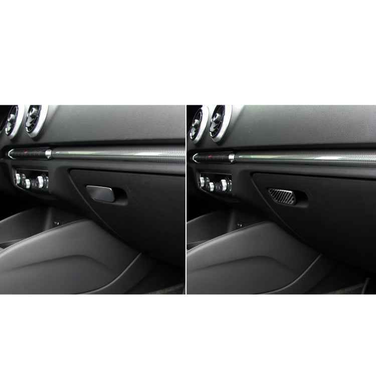 Car Carbon Fiber Passenger Seat Hand Box Switch Decorative Sticker for Audi A3 / 8V 2014-2019, Left Drive