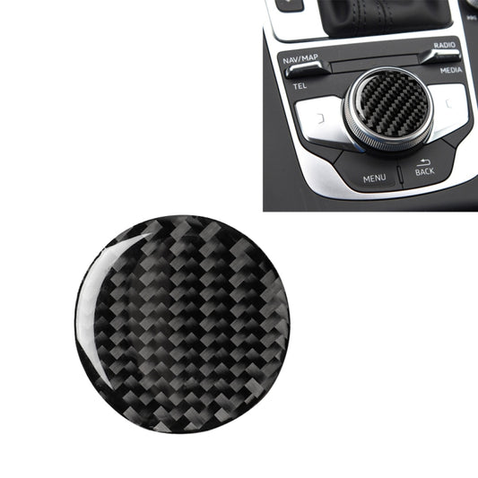 Car Carbon Fiber Central Control Knob Decorative Sticker for Audi A3 / A4L 2014-2019, Left and Right Drive Universal, Central Control Knob