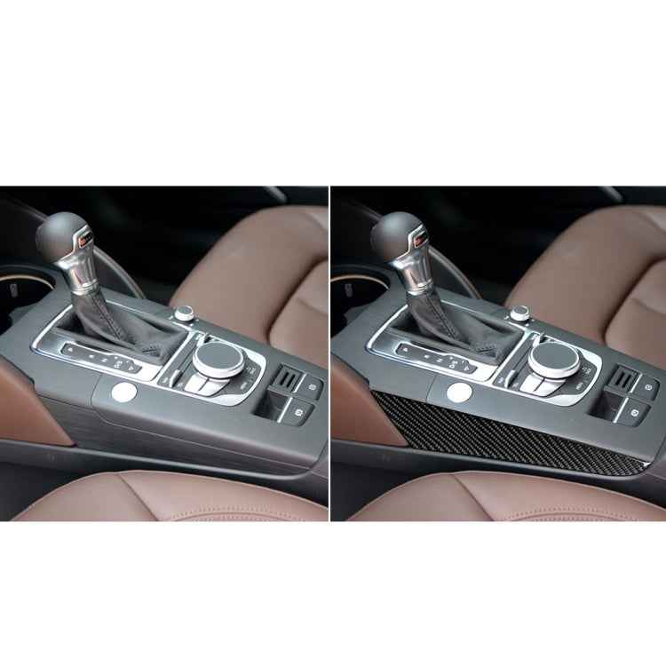 Car Carbon Fiber Gear Shift Position Side Panel Decorative Sticker for Audi A3 2014-2019, Left Drive