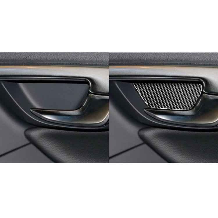 4 PCS Car Carbon Fiber Inner Door Bowl Decorative Stickers for Volvo V60 2010-2017 / S60 2010-2018, Left and Right Drive Universal