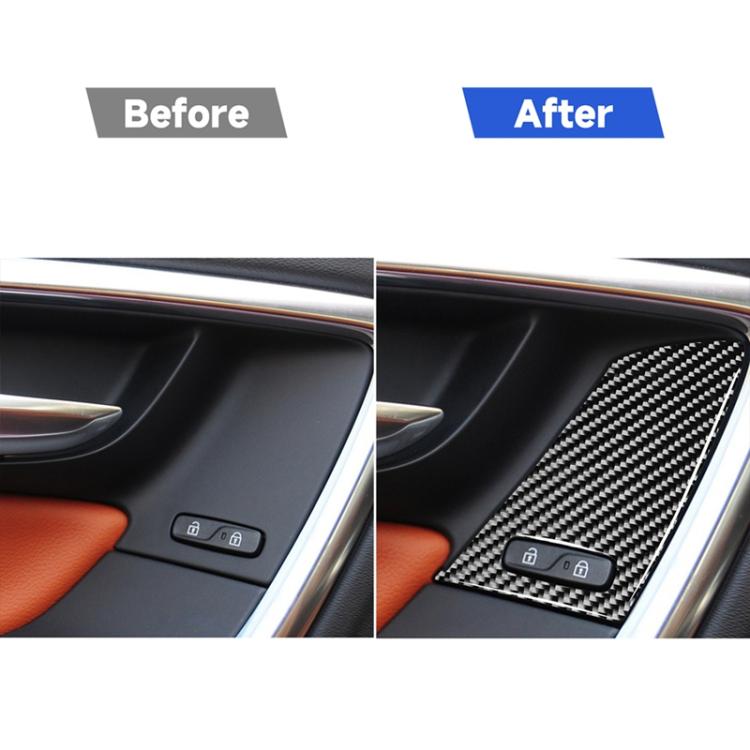 4 PCS Car Carbon Fiber Window Lifting Button Decorative Stickers for Volvo V60 / XC60 2010-2017 / S60 2010-2018, Left Drive, Window Lifting Button, Left Drive C