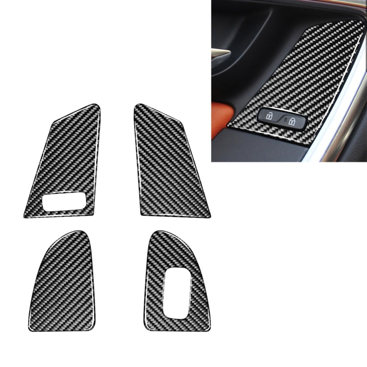 4 PCS Car Carbon Fiber Window Lifting Button Decorative Stickers for Volvo V60 / XC60 2010-2017 / S60 2010-2018, Left Drive, Window Lifting Button, Left Drive C