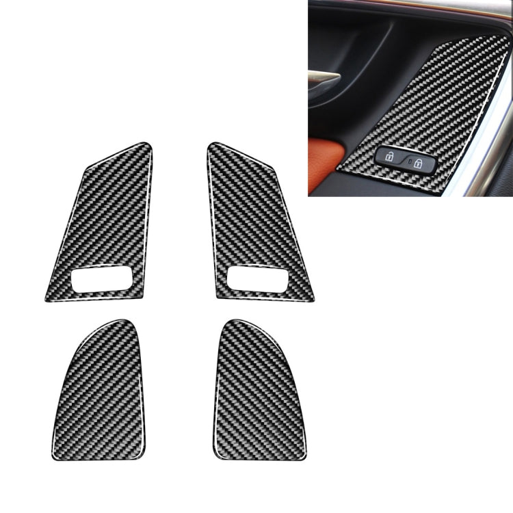 4 PCS Car Carbon Fiber Window Lifting Button Decorative Stickers for Volvo V60 / XC60 2010-2017 / S60 2010-2018, Left and Right Drive Universal, Window Lifting Button B