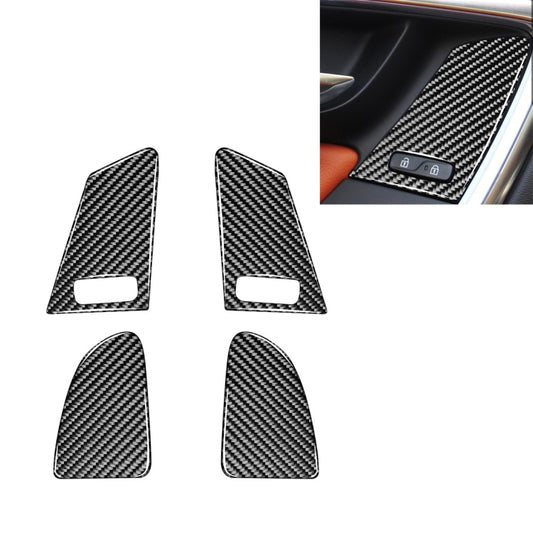4 PCS Car Carbon Fiber Window Lifting Button Decorative Stickers for Volvo V60 / XC60 2010-2017 / S60 2010-2018, Left and Right Drive Universal, Window Lifting Button B
