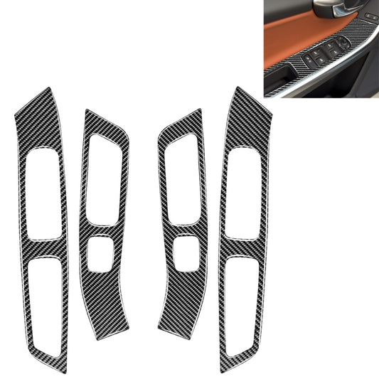 4 PCS Car Carbon Fiber Window Lifting Panel Decorative Stickers for Volvo V60 2010-2017 / S60 2010-2018, Left and Right Drive Universal, Window Lifting Panel