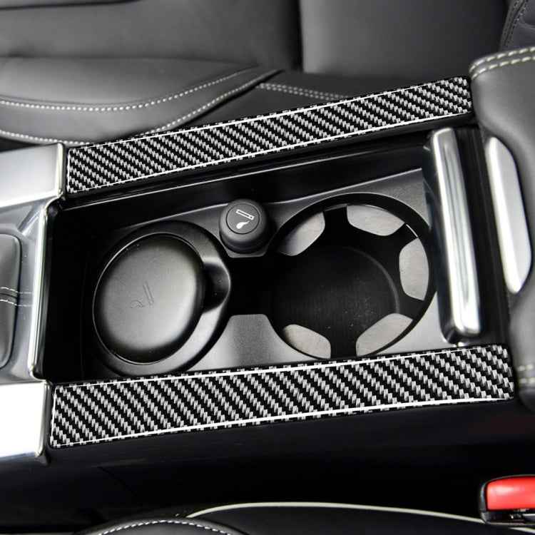 Car Carbon Fiber Armrest Cup Holder Decorative Stickers for Volvo V60 2010-2017 / S60 2010-2018, Left and Right Drive Universal