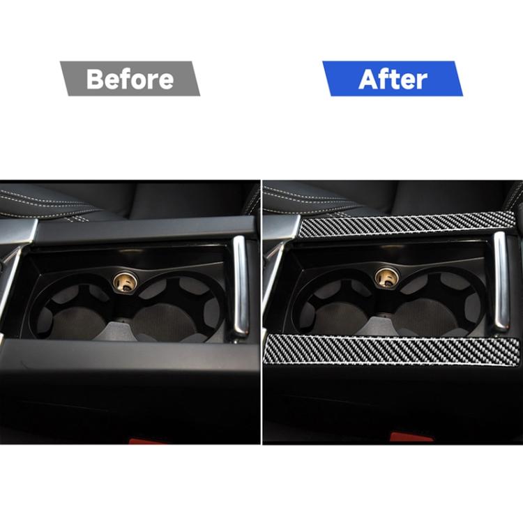 Car Carbon Fiber Armrest Cup Holder Decorative Stickers for Volvo V60 2010-2017 / S60 2010-2018, Left and Right Drive Universal, Armrest Cup Holder