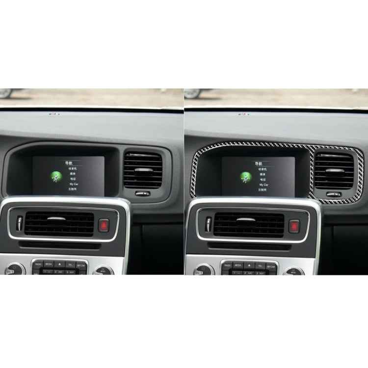 Car Carbon Fiber Navigation Frame Decorative Stickers for Volvo V60 2010-2017 / S60 2010-2018, Left Drive