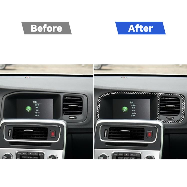 Car Carbon Fiber Navigation Frame Decorative Stickers for Volvo V60 2010-2017 / S60 2010-2018, Left Drive, Navigation Frame, Left Drive