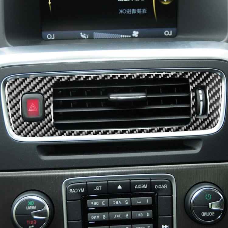 Car Carbon Fiber Central Control Below Air Outlet Decorative Stickers for Volvo V60 2010-2017 / S60 2010-2018, Right Drive