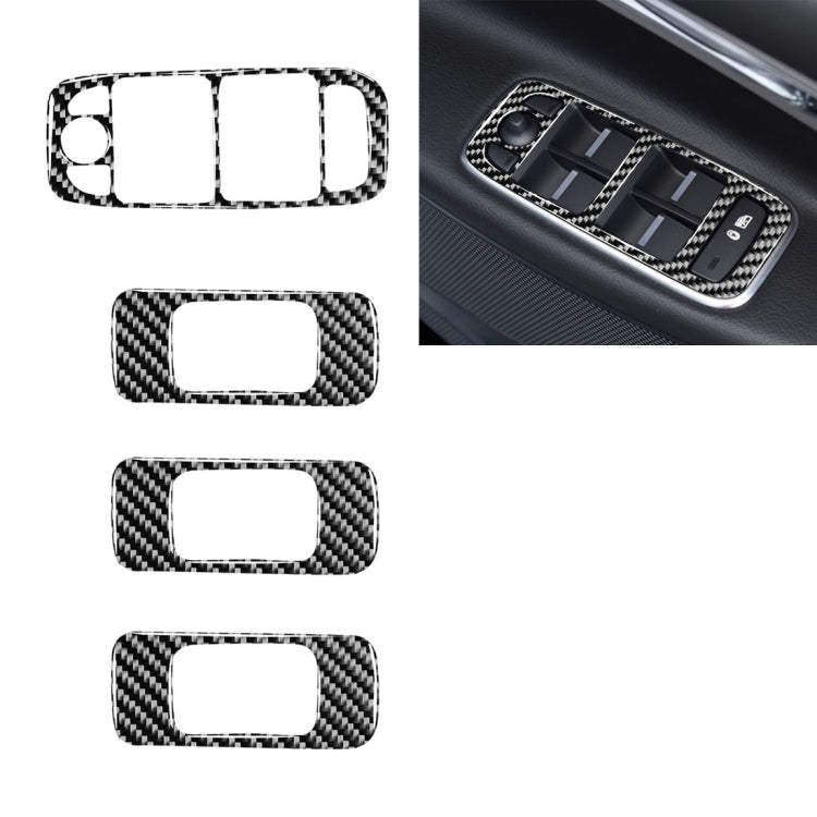 4 in 1 Car Carbon Fiber Lifting Panel Decorative Stickers for Jaguar F-PACE X761 XE X760 2016-2020, Right Drive, Lifting Panel, Right Drive