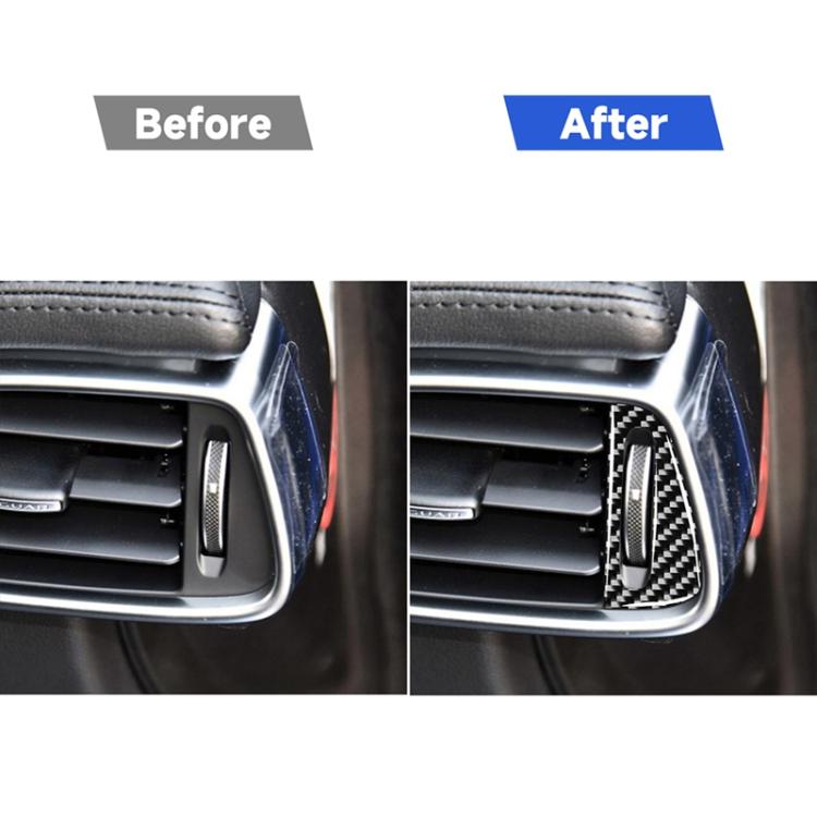 2 PCS Car Carbon Fiber Left and Right Air Outlet Decorative Stickers for Jaguar F-PACE X761 XE X760 XF X260 XJ 2016-2020, Left and Right Drive Universal, Air Outlet