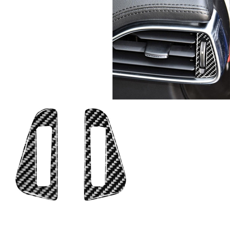 2 PCS Car Carbon Fiber Left and Right Air Outlet Decorative Stickers for Jaguar F-PACE X761 XE X760 XF X260 XJ 2016-2020, Left and Right Drive Universal, Air Outlet