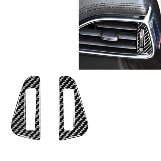 2 PCS Car Carbon Fiber Left and Right Air Outlet Decorative Stickers for Jaguar F-PACE X761 XE X760 XF X260 XJ 2016-2020, Left and Right Drive Universal, Air Outlet
