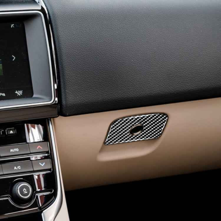 Car Carbon Fiber Front Passenger Seat Storage Box Handle Decorative Stickers for Jaguar F-PACE X761 XE X760 XF X260 2016-2020, Left and Right Drive Universal