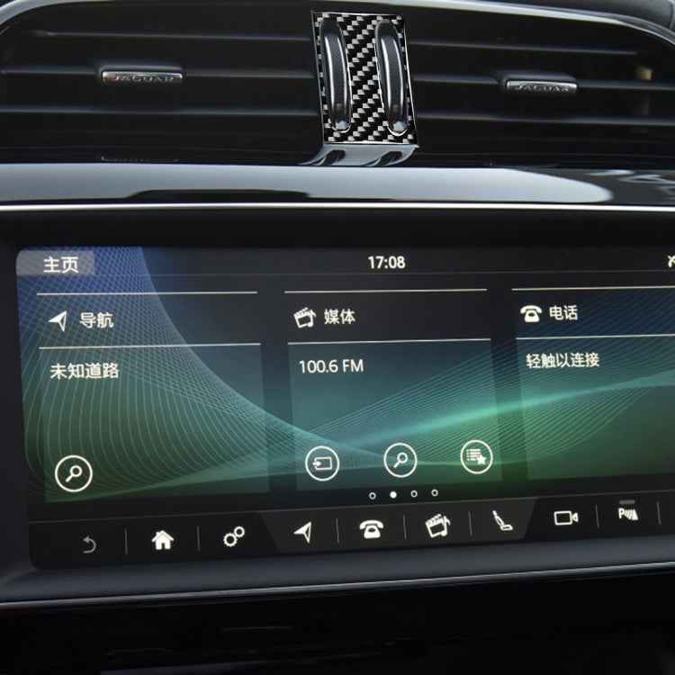 Car Carbon Fiber Middle Air Outlet Decorative Stickers for Jaguar F-PACE X761 XE X760 XF X260 XJ 2016-2020, Left and Right Drive Universal