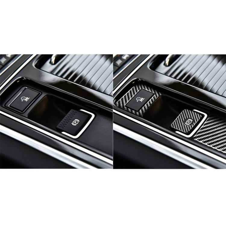 3 in 1 Car Carbon Fiber Electronic Handbrake Decorative Stickers for Jaguar F-PACE X761 XE X760 XF X260 2016-2020, Left and Right Drive Universal