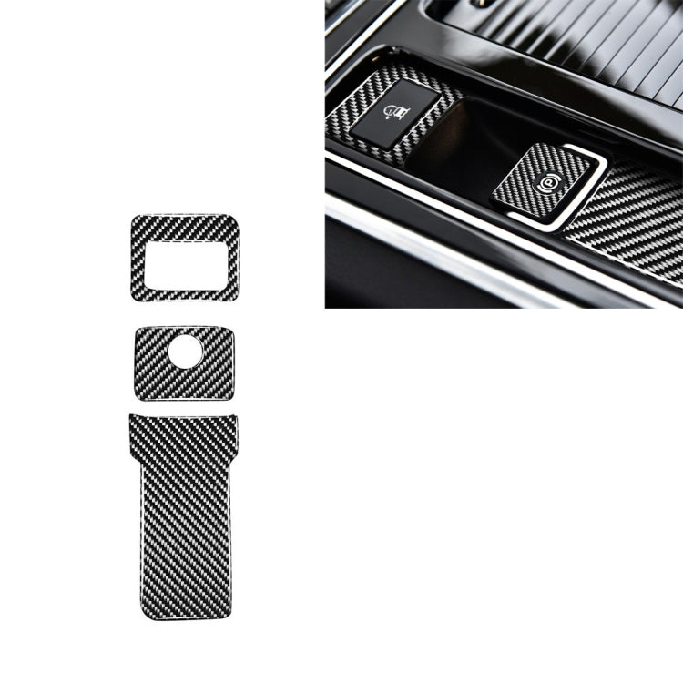 3 in 1 Car Carbon Fiber Electronic Handbrake Decorative Stickers for Jaguar F-PACE X761 XE X760 XF X260 2016-2020, Left and Right Drive Universal, Electronic Handbrake