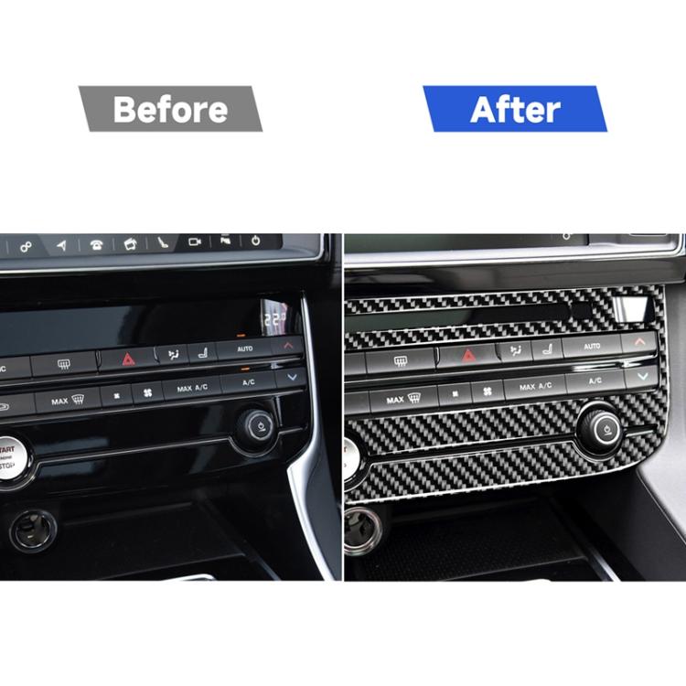 Car Carbon Fiber Air Conditioning Panel Decorative Stickers for Jaguar F-PACE X761 XE X760 XF X260 2016-2020, Left and Right Drive Universal, Air Conditioning Panel