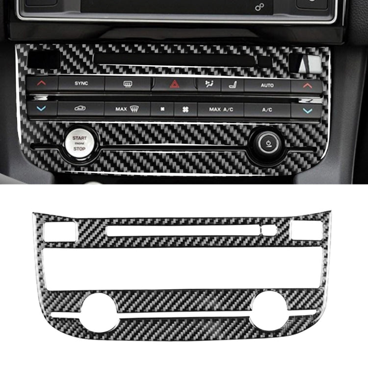 Car Carbon Fiber Air Conditioning Panel Decorative Stickers for Jaguar F-PACE X761 XE X760 XF X260 2016-2020, Left and Right Drive Universal, Air Conditioning Panel