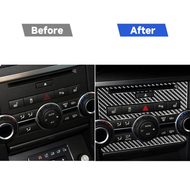 Car Carbon Fiber Central Control CD Panel Decorative Sticker for Land Rover Discovery 4 2010-2016, Left and Right Drive Universal, Central Control CD Panel