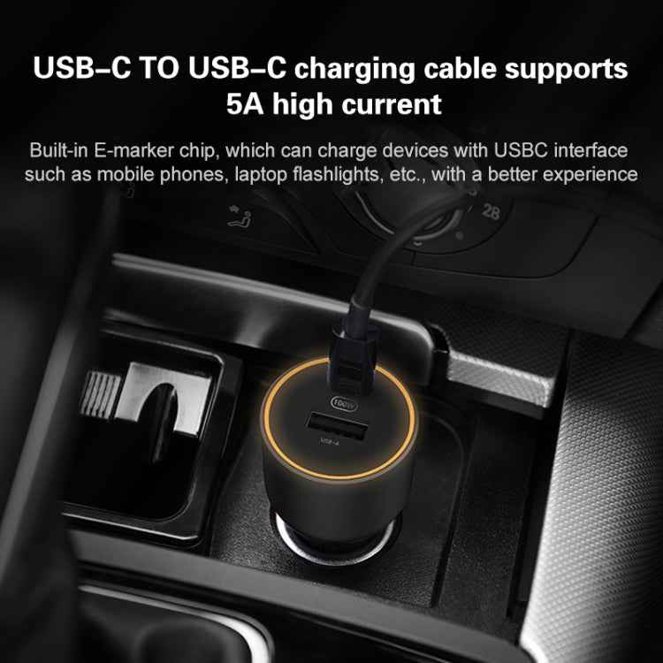 Original Xiaomi CC07ZM 100W Dual Ports USB + USB-C / Type-C Car Charger Fast Charging Version 1A1C