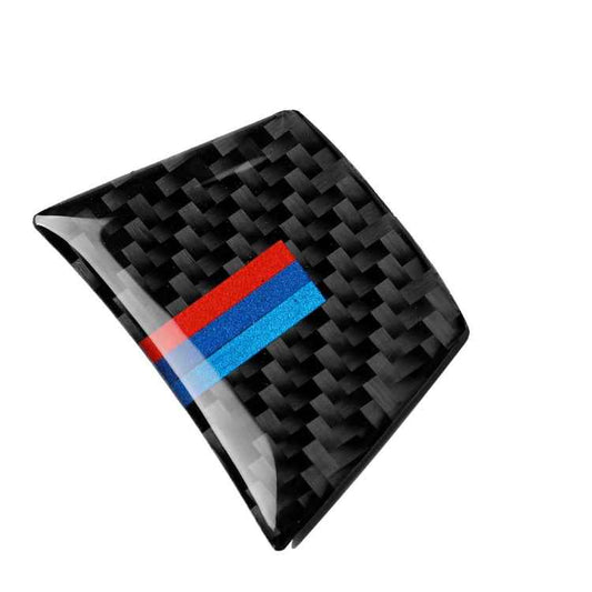 Car Carbon Fiber Tricolor Steering Wheel Decorative Sticker for BMW E70 X5 / E71 X6 2008-2013, Left and Right Drive Universal