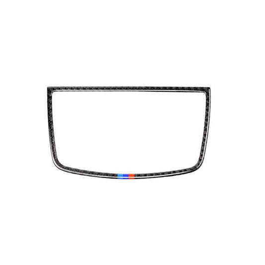 Car Carbon Fiber Tricolor Dashboard Horn Frame Decorative Sticker for BMW E70 X5 / E71 X6 2008-2013, Left and Right Drive Universal
