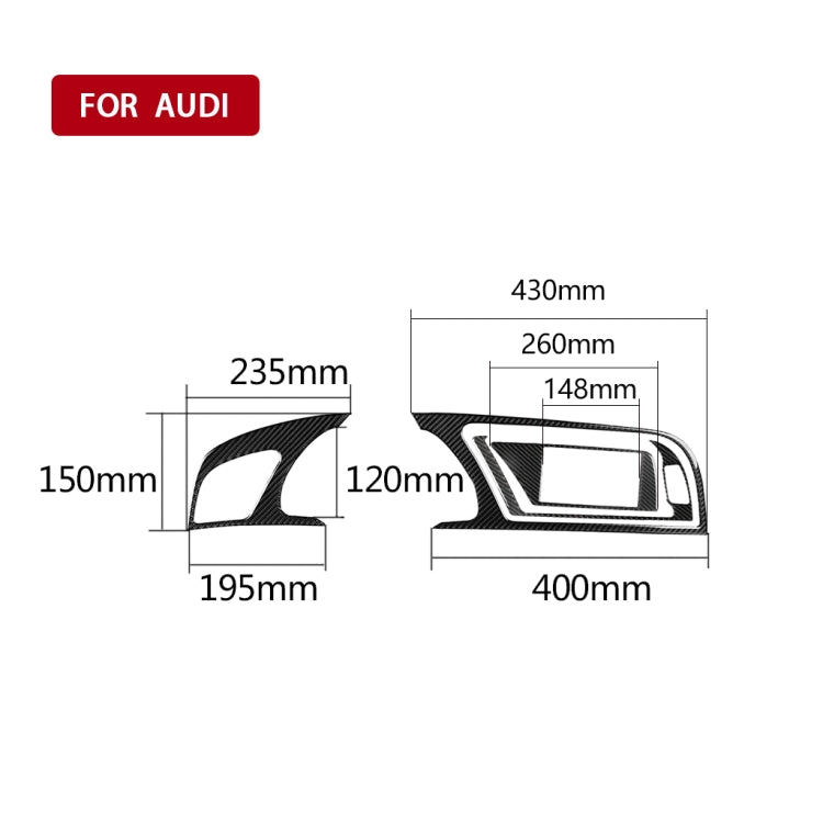 Car Carbon Fiber Dashboard Frame Decorative Sticker for Audi A5, Left Drive, For Audi A5