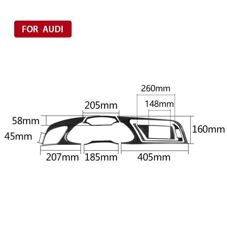 Car Carbon Fiber Dashboard Frame Decorative Sticker for Audi A4 2009-2010 / A4L 2009-2012, Left Drive, For Audi A4 2009-2010