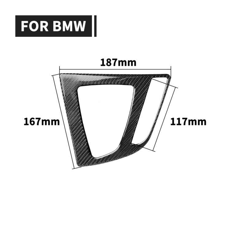 Car Carbon Fiber Gear Position Panel Decorative Sticker for BMW 2013-2017 3 Series F30 / 3GTSeries F34, Right Drive