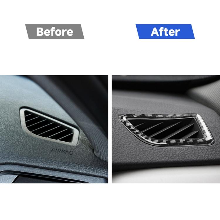 2 PCS Car Carbon Fiber Dashboard Air Outlet Decorative Sticker for BMW 3 Series F30 2013-2018 / 3GTSeries F34 2013-2017, Right Drive, Dashboard Air Outlet